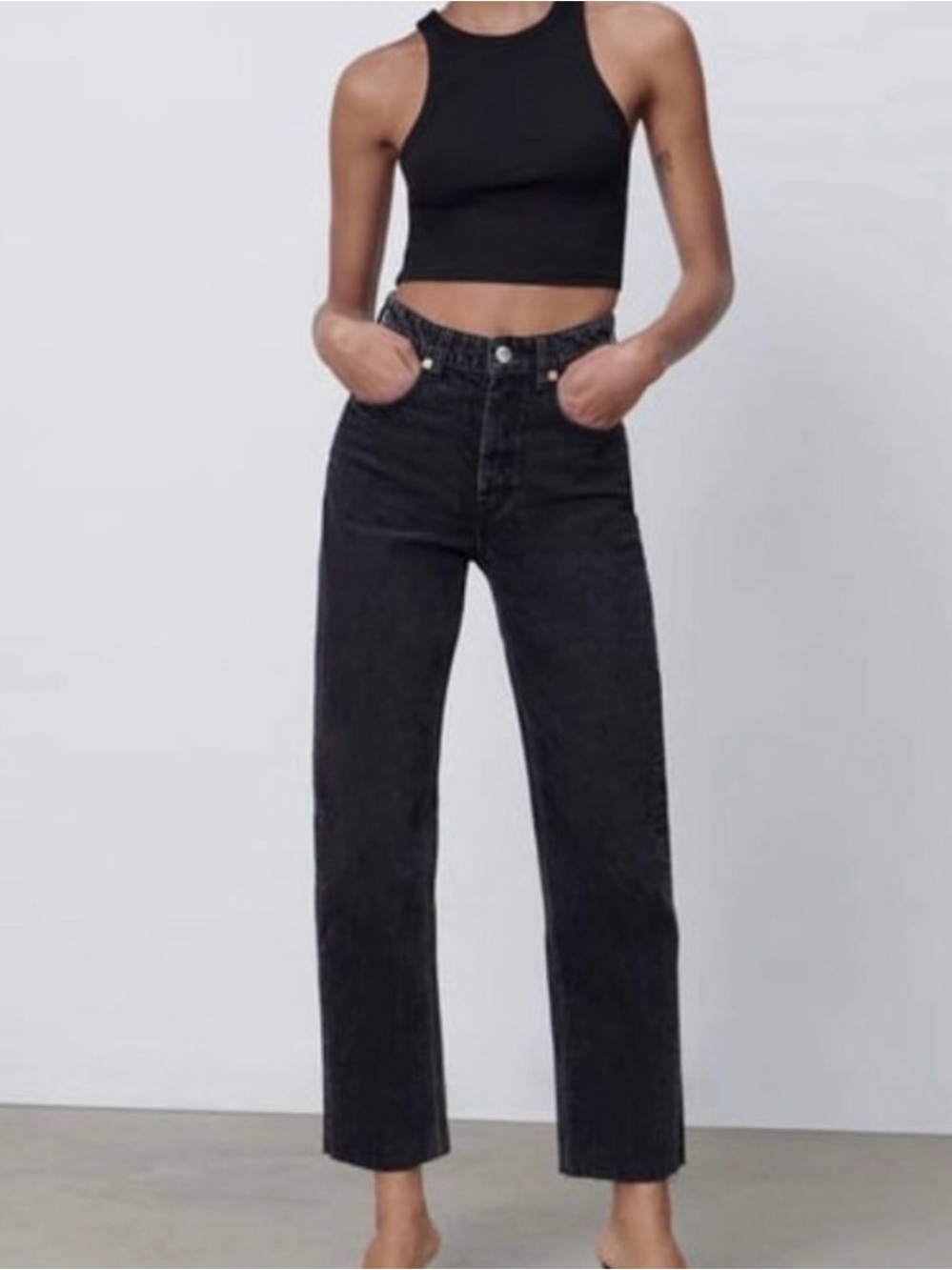 Zara Black The Bliss Straight Jeans